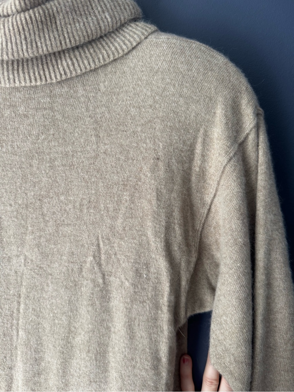 Outlander Wool & Rabbit Hair Vintage Sweater Dress Cowl Neck Pockets Shift - Picture 5 of 8